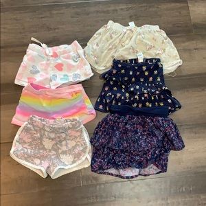 Bundle of six size 4T shorts, skorts, and skirt!